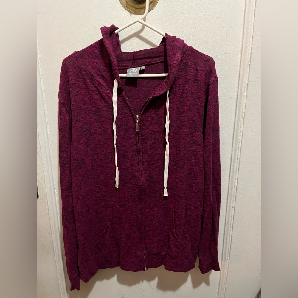 Daisy Fuentes Deep Purple Knit Hoodie